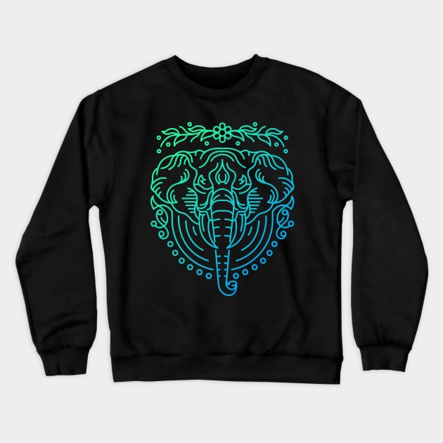 Elephant Lines Crewneck Sweatshirt by VEKTORKITA